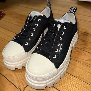 Palladium Women's Black and White Sneakers
